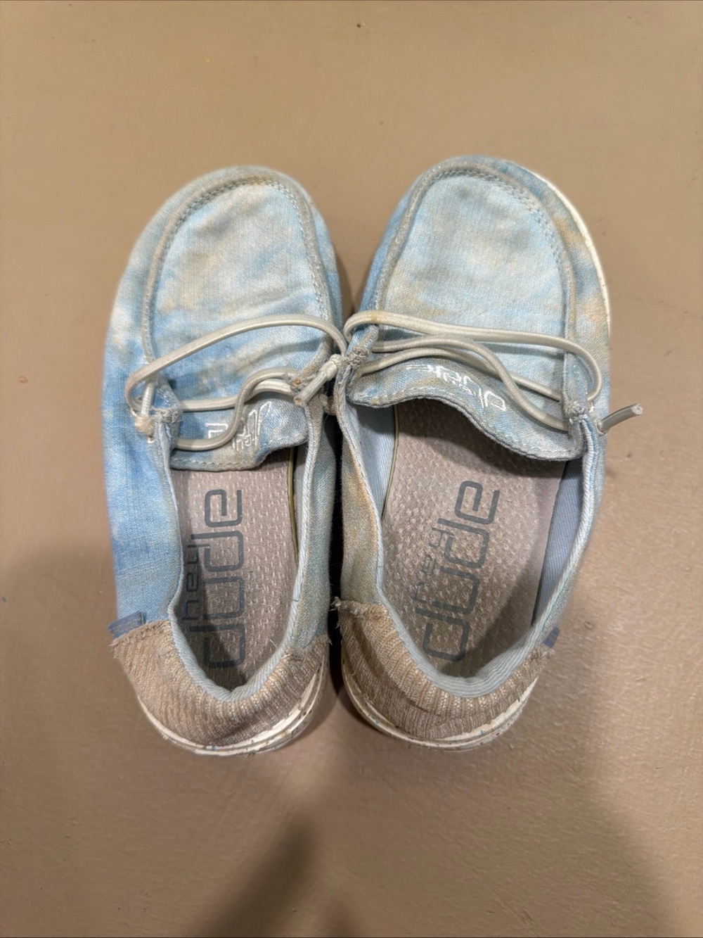 Hey Dude Kids Light Blue Slip-On Sneakers with Neutral Heel